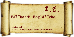 Pákozdi Boglárka névjegykártya