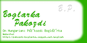 boglarka pakozdi business card